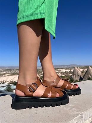 Target Taba Mat Tokalı Kadın Sandalet